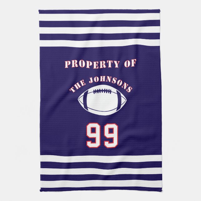 Linge De Cuisine Personalized Sports Towel | Custom Football Player (Vertical)