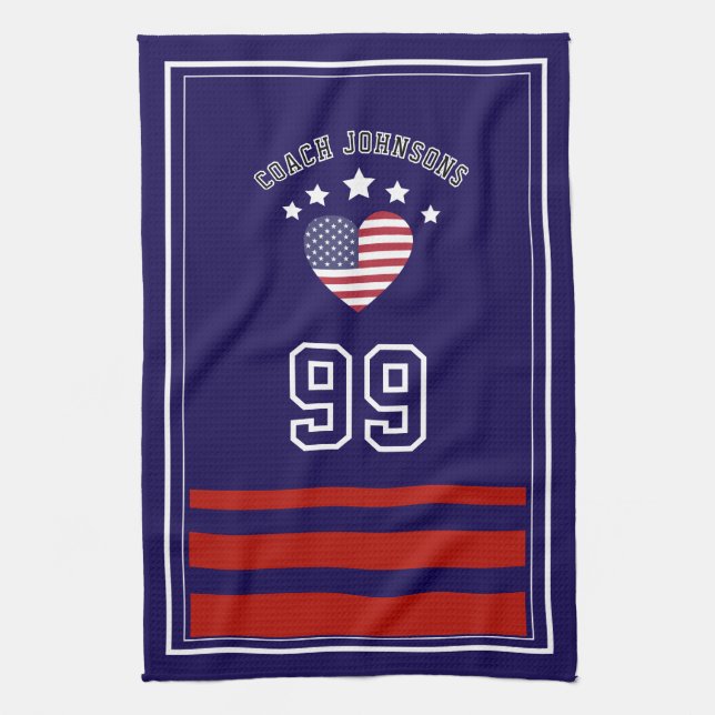 Linge De Cuisine Personalized Sports Towel | Custom Football Player (Vertical)