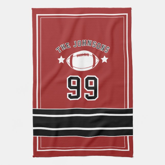 Linge De Cuisine Personalized Sports Towel | Custom Football Player (Vertical)