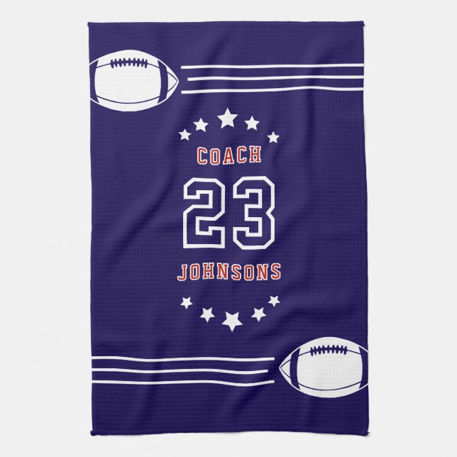 Linge De Cuisine Personalized Sports Towel Players and Coach (Vertical)