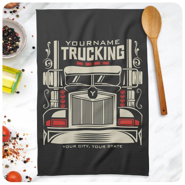 Linge De Cuisine Personalized Trucking 18 Wheeler BIG Trucker (Créateur téléchargé)