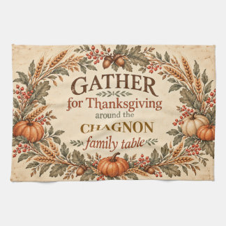 Linge De Cuisine Personalized Vintage Farmhouse Thanksgiving Dish T