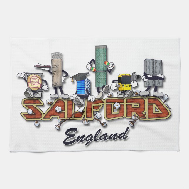 Linge De Cuisine Personnages de dessin animé de Salford (Horizontal)