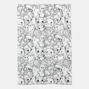 Linge De Cuisine Personnages Mignons Kawaii Doodle (1)