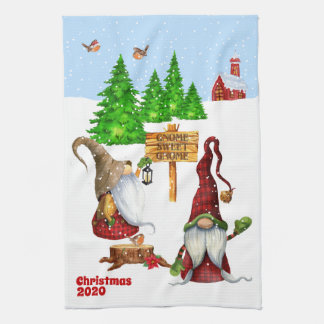 Linge De Cuisine Personnalisable Accueil Sweet Home Gnome Winter Sc