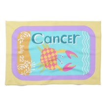 Personnalisable Anniversaire Cancer Zodiac Tea Tow