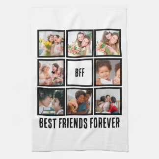Linge De Cuisine Personnalisé BFF Meilleurs amis Forever 8 Collage 