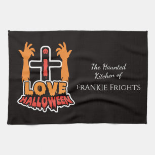 Linge De Cuisine Personnalisé I Love Halloween Haunted