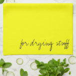 Linge De Cuisine Personnalisé Jaune clair<br><div class="desc">Customisez-le pour dire ce que vous voulez. Texte noir et amusant sur un jaune vif et pur.</div>