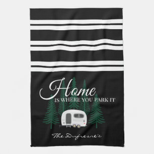 Linge De Cuisine Personnalisé "La Maison Est Là Où Vous La Garez