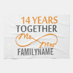 Linge De Cuisine Personnalisé M. et Mme 14e anniversaire