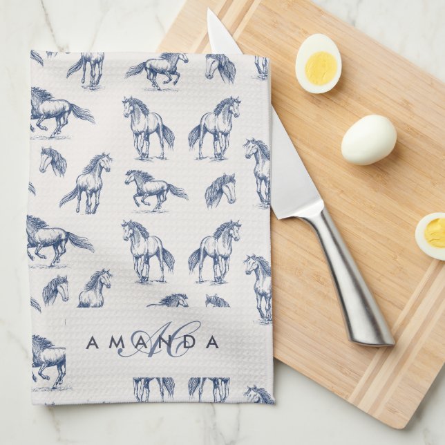 Linge De Cuisine Personnalisé Monogramme Coquette Cute Girl Rose Fe (Quart Plié)