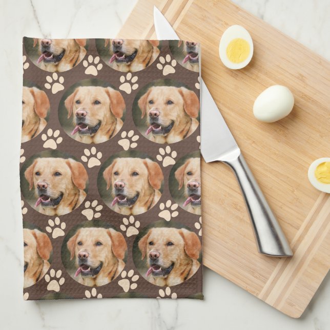 Linge De Cuisine Personnalisé Motif photo animal chien Brown (Quart Plié)