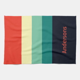 Linge De Cuisine Personnalisé Multicolore Bleu Aqua Vert Jaune Roug