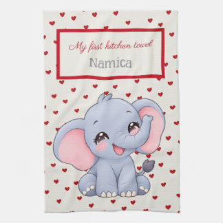 Linge De Cuisine Personnalisé pour les enfants, éléphant mignon, Mo