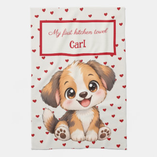 Linge De Cuisine Personnalisé pour les enfants, Mignon Chien, Mon p