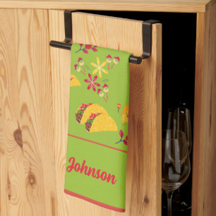 Linge De Cuisine Personnalisé Taco Fun Green
