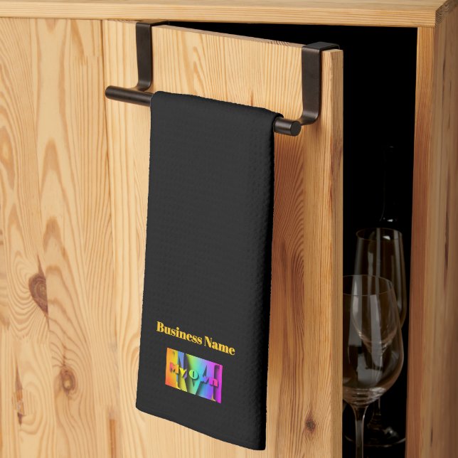 Linge De Cuisine Personnalisez Mon Café Café Boutique De Café Noir (Pliage en tiers)