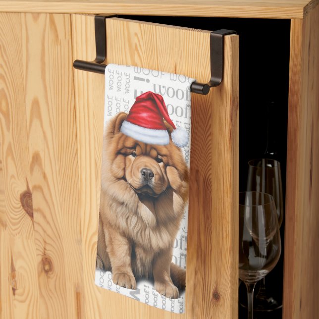 Linge De Cuisine Pet Lover Holiday Chow Chow Dog Christmas (Pliage en tiers)