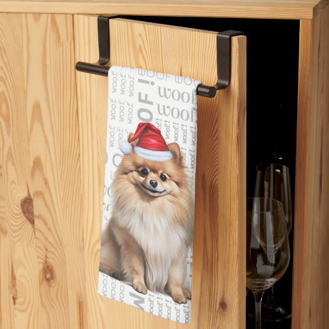Linge De Cuisine Pet Lover Holiday Pomeranian Dog Christmas (Pliage en tiers)