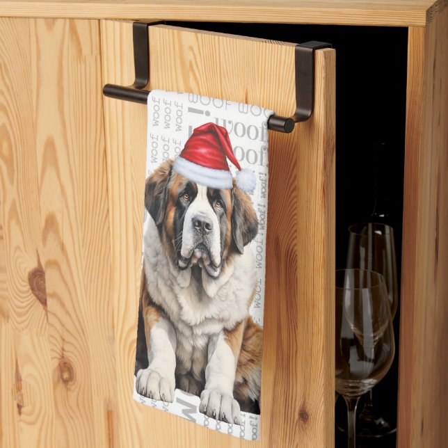 Linge De Cuisine Pet Lover Holiday Saint Bernard Dog Christmas (Pliage en tiers)