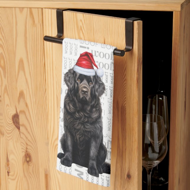 Linge De Cuisine Pet Lover Holiday Terre-Neuve Chien Noël (Pliage en tiers)