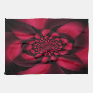 Linge De Cuisine Pétale Noir Rouge Rubis