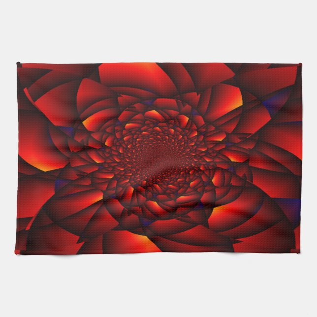 Linge De Cuisine Pétale Rouge Noir Bleu (Horizontal)