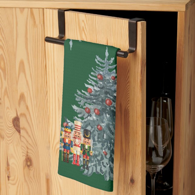 Linge De Cuisine Pétards verts Arbre de Noël (Pliage en tiers)