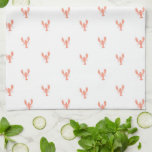 Linge De Cuisine Petit minimaliste Motif de homard rouge<br><div class="desc">Petit homard minimaliste moderne et tendance motif. Décor maison de designs d'intérieur au thème du homard. Petite algue motif de homard de la forêt océanique de la barrière de corail.</div>