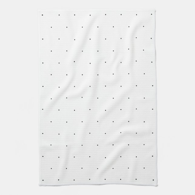 Linge De Cuisine Petit motif pois noir blanc (Vertical)