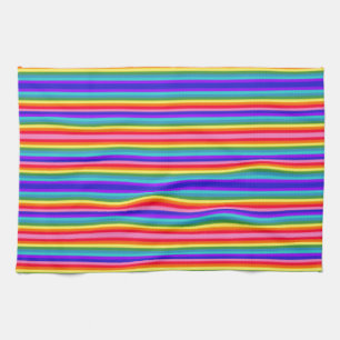 Linge De Cuisine Petites bandes de couleurs arc-en-ciel