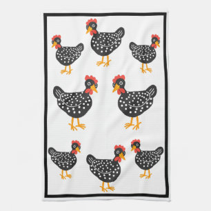 Linge De Cuisine Petites poules noires