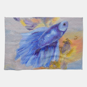 Linge De Cuisine Peu de poissons bleus de Betta