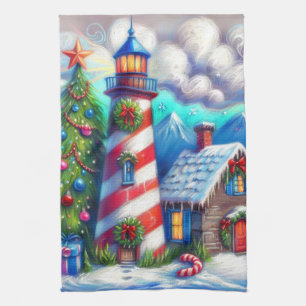 Linge De Cuisine Phare de Noël Nautique Côtière Montagne