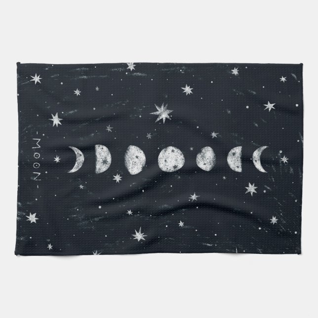 Linge De Cuisine Phases de la lune TeaTowels (Horizontal)