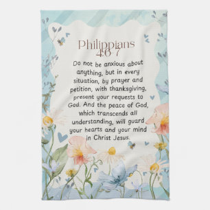 Linge De Cuisine Philippiens 4:6-7 Verset de la Bible chrétienne Aq