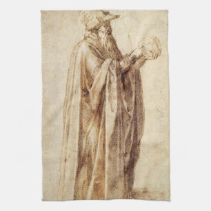 Linge De Cuisine Philosophe grec avec crâne humain par Michelangelo