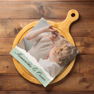 Linge De Cuisine Photo de famille moderne et nom personnalisé Monna