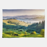 Photo de paysage naturel de collines ondoyantes