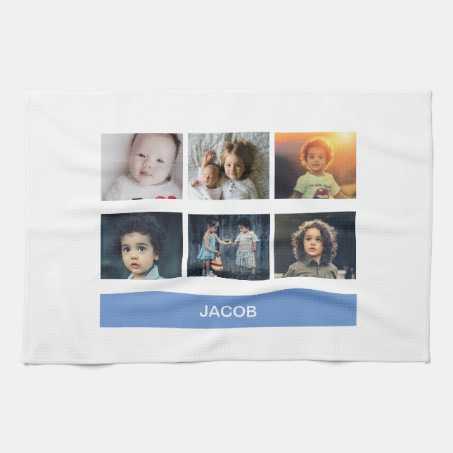 Linge De Cuisine Photo faite sur commande bleue en pastel - (Horizontal)