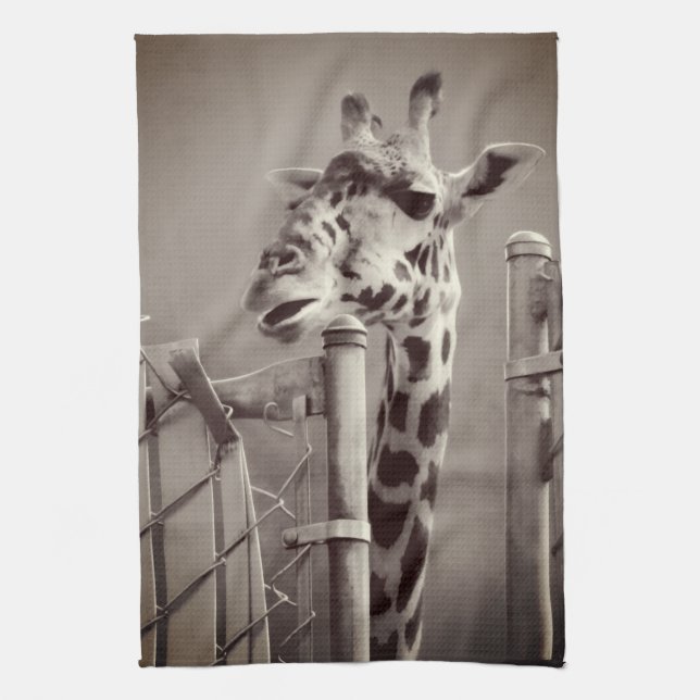 Linge De Cuisine Photo Giraffe - Style Vintage (Vertical)