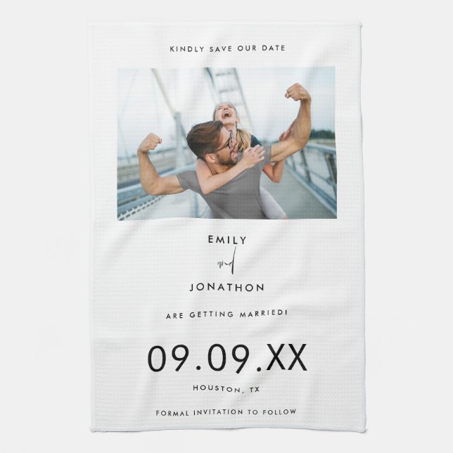 Linge De Cuisine Photo Minimale Typographie Noire Blanc Enregistrer (Vertical)