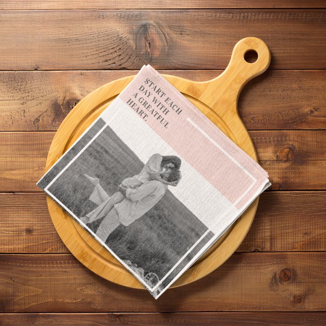 Linge De Cuisine Photo moderne Pastel Pink Famille Beau Cadeau (Créateur téléchargé)