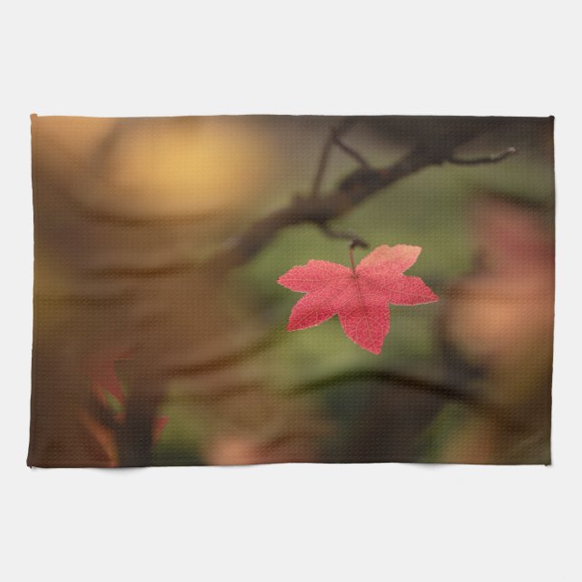 Linge De Cuisine Photo Red Leaf Nature (Horizontal)