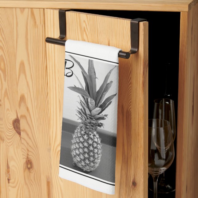 Linge De Cuisine Photo simple d'un ananas avec une initiale unique (Pliage en tiers)