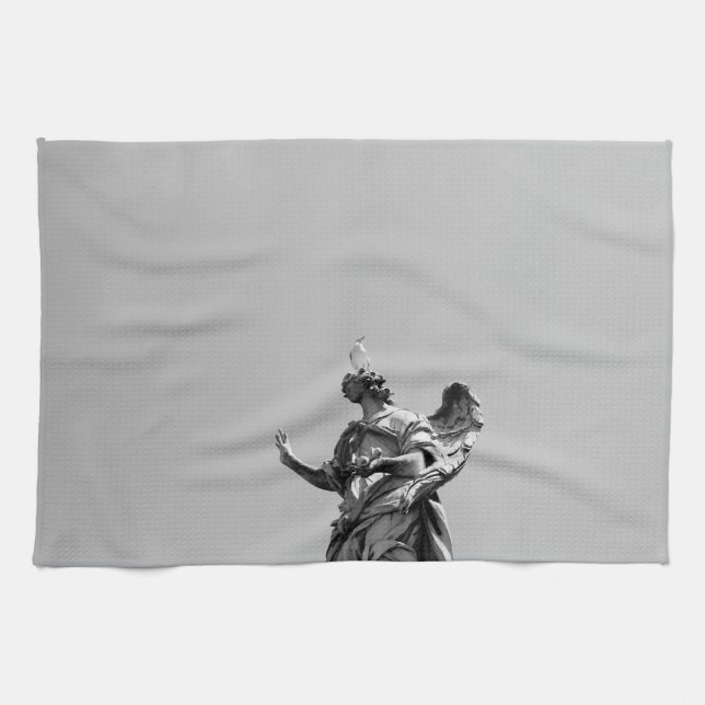 Linge De Cuisine Photo simple et moderne de mouette sur la statue (Horizontal)
