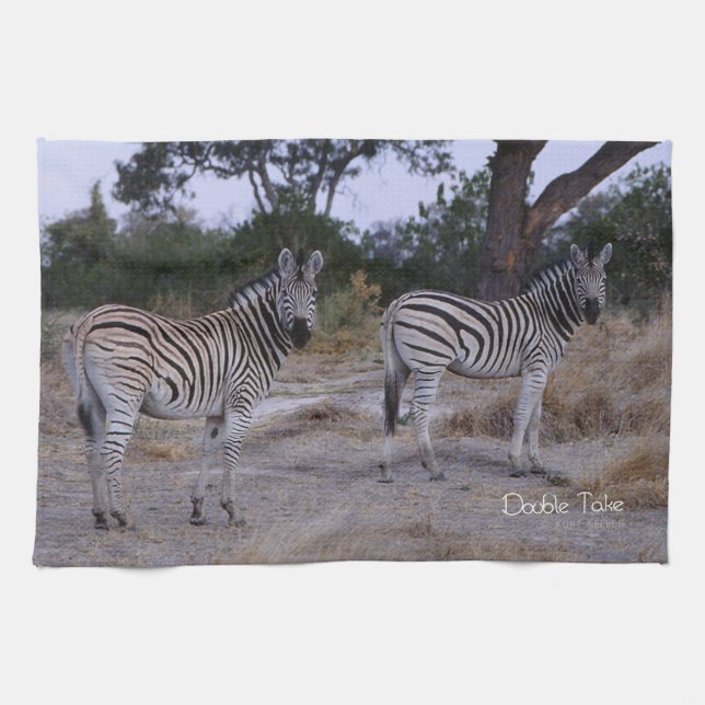 Linge De Cuisine Photo Zebra Double Take (Horizontal)