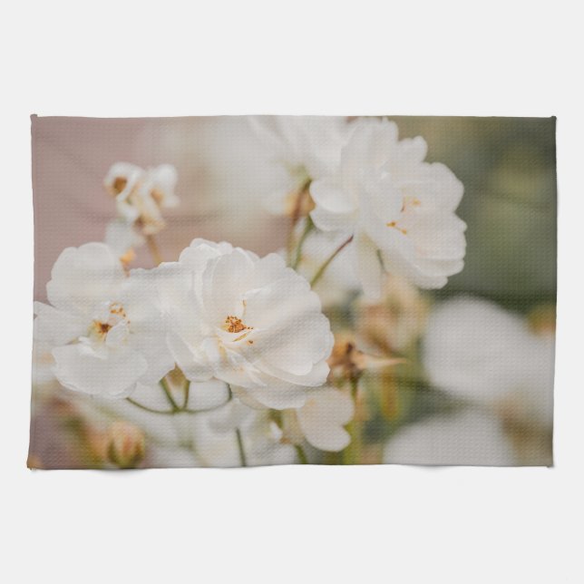 Linge De Cuisine Photographie botanique de roses Korbin blanches da (Horizontal)