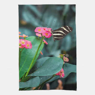 Linge De Cuisine Photographie de papillon sur fleur rose
